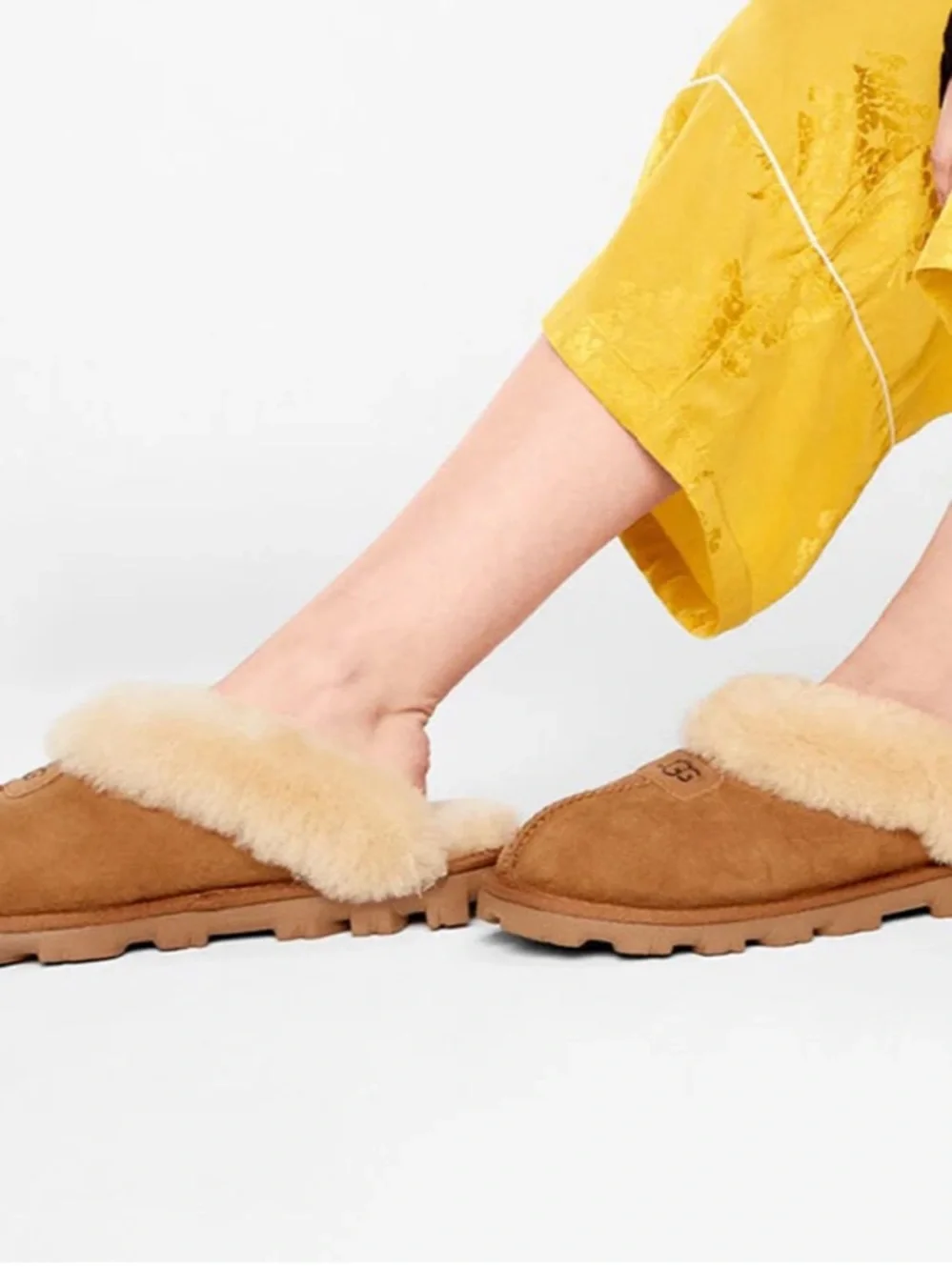 UGG® Coquette Genuine Shearling Lined Slipper (Women)  color Grey , size 7